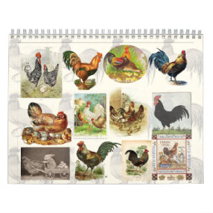 Calendário Personalizado do Galinha Vintage