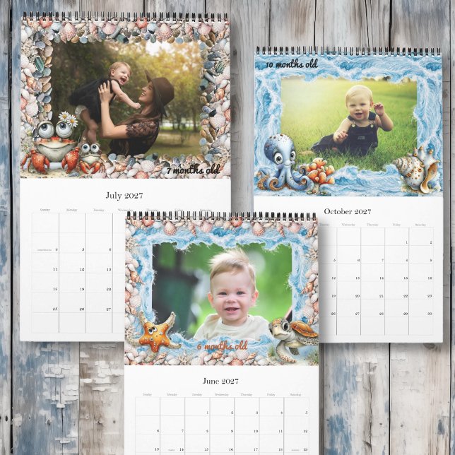 Calendário Personalizado do Primeiro Ano do Bebê S (Criador carregado)