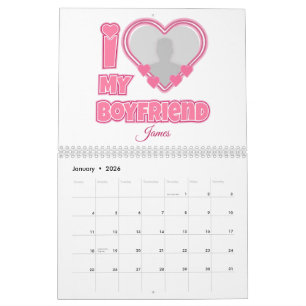 Calendário Personalizado Eu Amo Meu Namorado - Adicionar Foto
