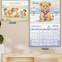 Calendário Personalizado Infantil de Animais da Sa