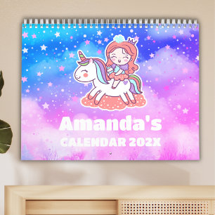 Calendário Personalizado Infantil Sonhos de Unicór