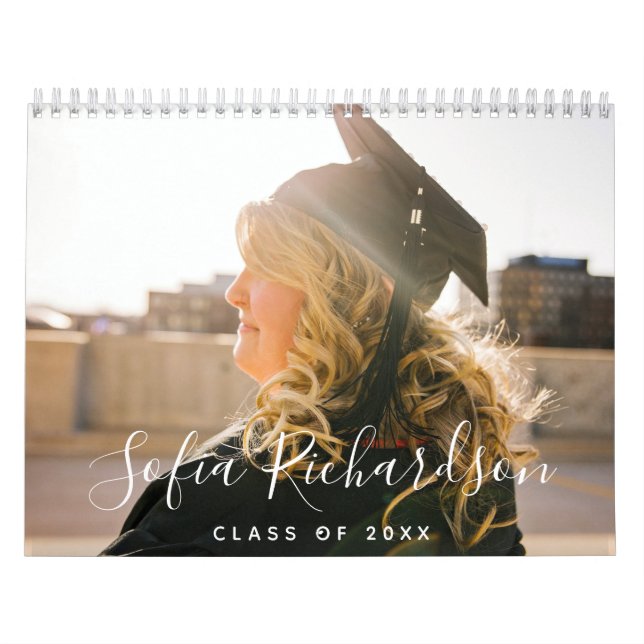 Calendário Personalizado Mínimo de Foto de Graduaç (Capa)