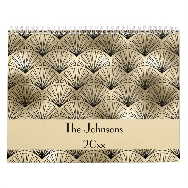 Calendário Personalizar Deco de Arte Elegante  (Capa)