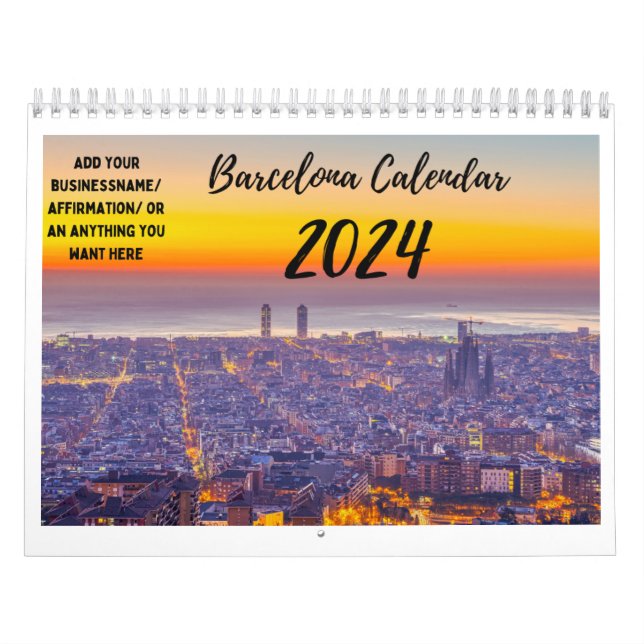 Calendário personalizável de Barcelona (Capa)
