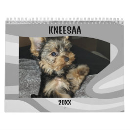 Calendário Personalize! Cinza De Fotos De Pet Swirl-A-Licious