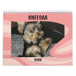 Calendário Personalize! Rosa De Foto Swirl-A-LiciousPet