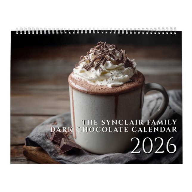 Calendário Personalized Chocolate Dessert Lover Fine Art 2026 (Capa)