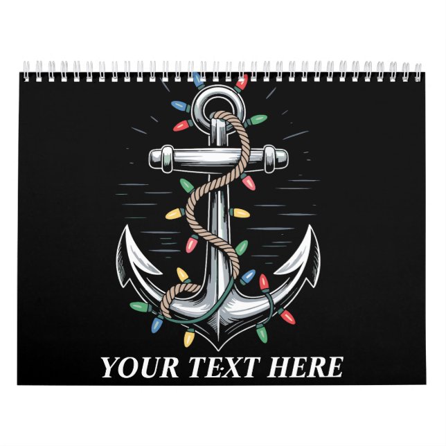 Calendário Personalized Christmas Lights Boating Sailing  (Capa)