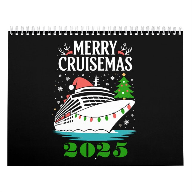 Calendário Personalized Merry Cruisemas Cruise Ship Family  (Capa)