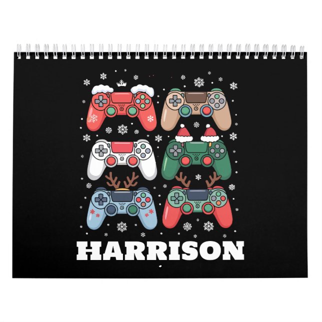 Calendário Personalized Santa Gaming Controller Gamer Xmas (Capa)
