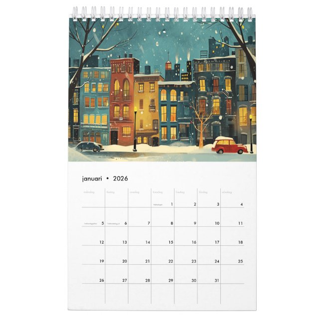 Calendário Personlig 2025 - Skandi Stil, Förtjust (Jan 2026)