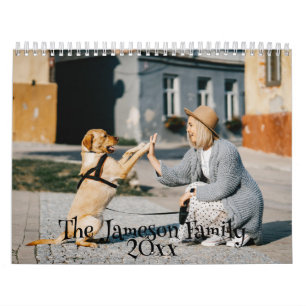 Calendário Pet Photo Template DIY Holiday Família
