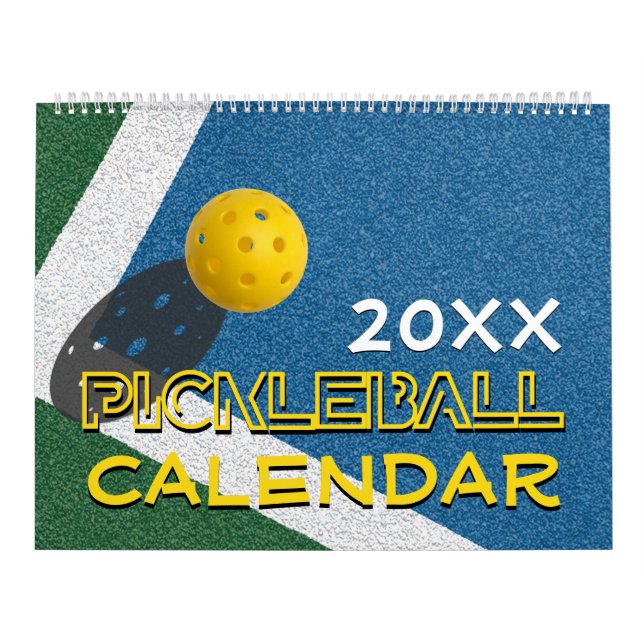 Calendário PICKLEBALL Personalizável 2025 Qualquer Ano (Capa)