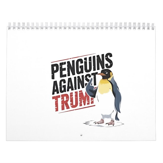 Calendário Pinguins contra Trump Anti-Trump EUA (Capa)