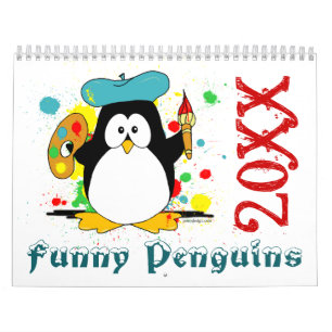 Calendário Pinguins engraçados