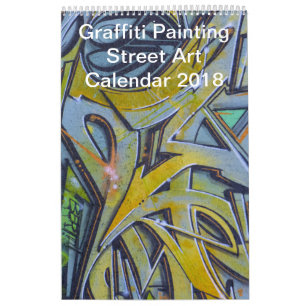 Calendário Pintura Colorida de Grafite Arte de Rua 2018