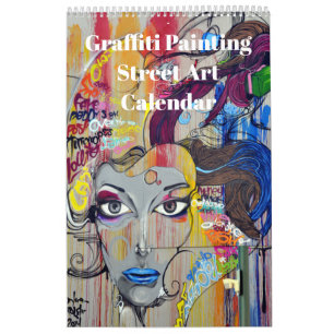Calendário Pintura Colorida de Grafite Arte de Rua 2027