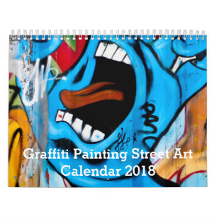Calendário Pintura Colorida de Grafites Art. 2018