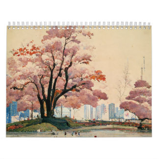 Calendário pintura tradicional ukiyo-e japonesa