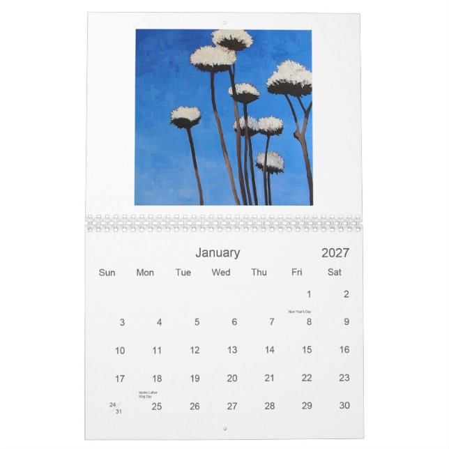 Calendário Pinturas da pena de Lisa (Jan 2027)
