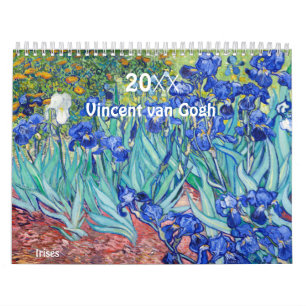 Calendário Pinturas de Arte Fino de Vincent van Gogh com Íris