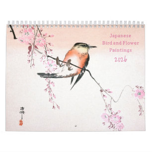 Calendário Pinturas de aves e flores japonesas 2026