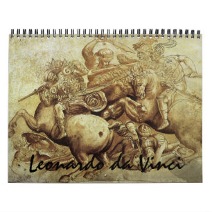 Calendário Pinturas e desenhos de arte Leonardo da Vinci