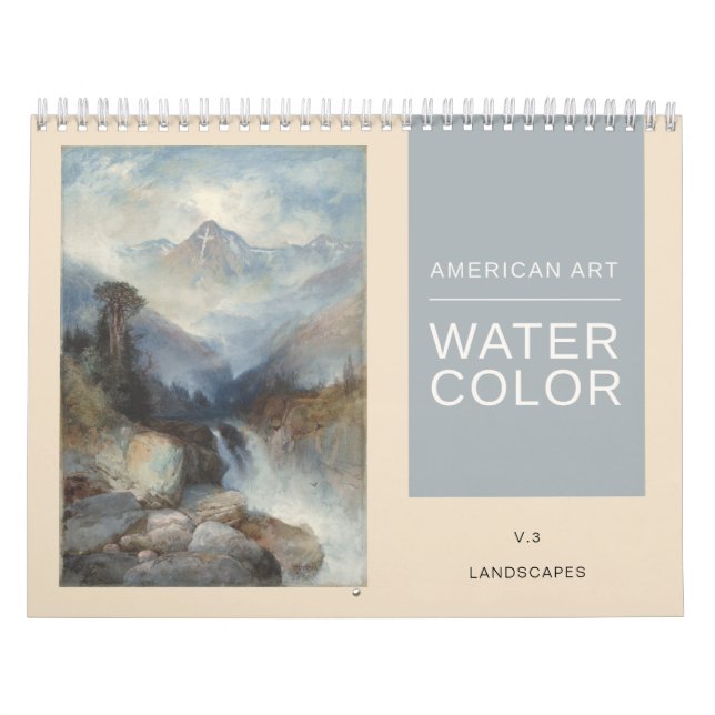 Calendário Pinturas em Paisagem com Aquarelas de Belas Artes  (Capa)