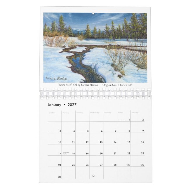 Calendário Pinturas miniatura de Barbara Stanton Calender (Jan 2027)