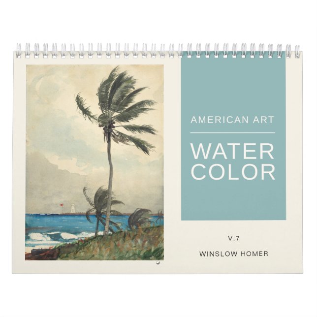 Calendário Pinturas por Aquarela Americana Art Winslow Homer (Capa)