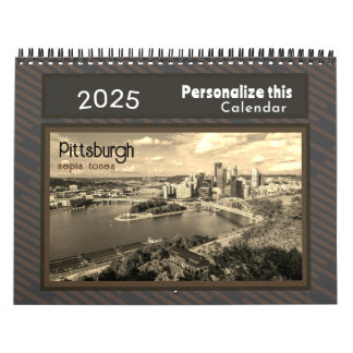 Calendário Pittsburgh Fotos sepia-Personalizar