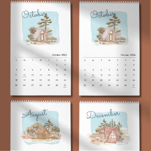 Calendário Planejador 2026 Aquarela Brilhante & Alegre