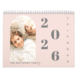 Calendário Planejador de Foto Personalizada da Família Simple