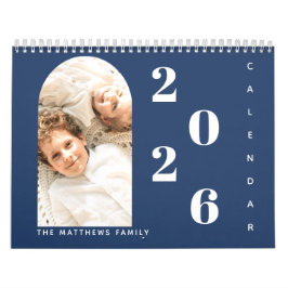 Calendário Planejador de Foto Personalizada da Família Simple