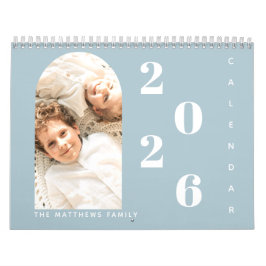 Calendário Planejador de Foto Personalizada da Família Simple