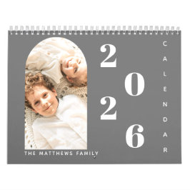 Calendário Planejador de Foto Personalizada da Família Simple