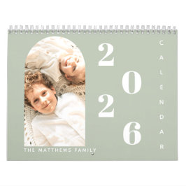 Calendário Planejador de Foto Personalizada da Família Simple