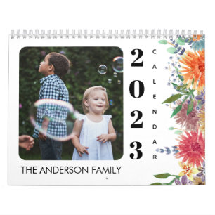 Calendário Planejador de Fotos de Família com Feriados do Cal