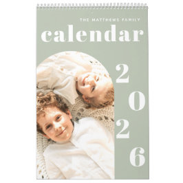 Calendário Planejador de Fotos Personalizado Moderno Simples