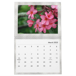 Calendário Plumeria Tropical Flowers Photo