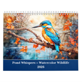 Calendário Pond Whispers – 2026 Watercolor Wildlife Calendar