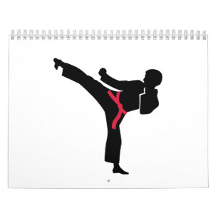 Calendário Pontapé do karaté das artes marciais