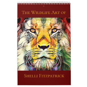 Calendário Pop de Arte Colorida de Animais Digitais