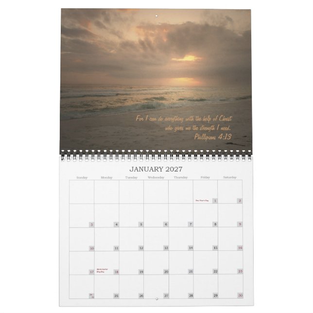 Calendário Pôr do sol com deus (Jan 2027)