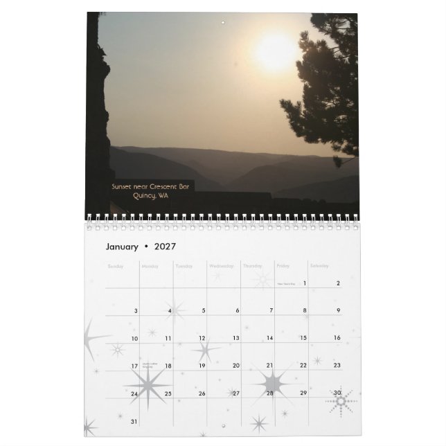 Calendário Por do sol do nascer do sol (Jan 2027)