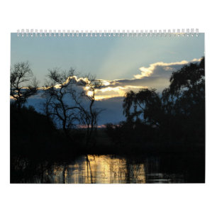 Calendário Pôr do sol e nascer do sol lindos nos céus sul-afr