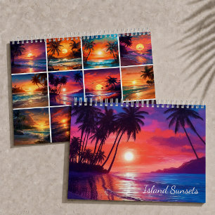 Calendário Pôr do Sol nas Ilhas 2027 Arte do Paraíso Tropical