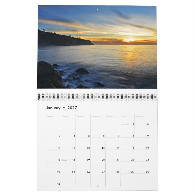 Calendário Pôr do sol sul da baía (Jan 2027)