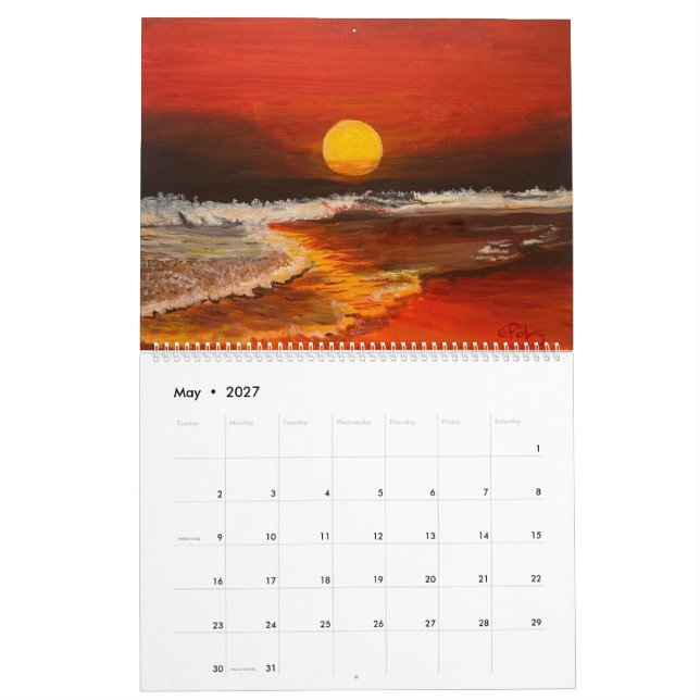 Calendário Pôrs do sol do artista Gary Poling (Maio 2027)