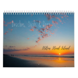 Calendário Praias, pássaros & cães em Hilton Head Island